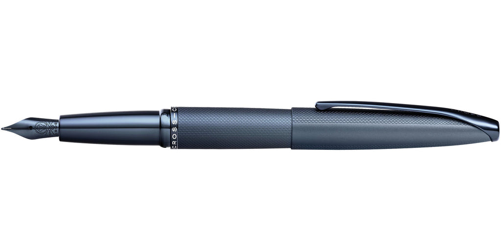 ATX® Sandblasted Dark Blue Stainless Steel Medium Nib Fountain Pen