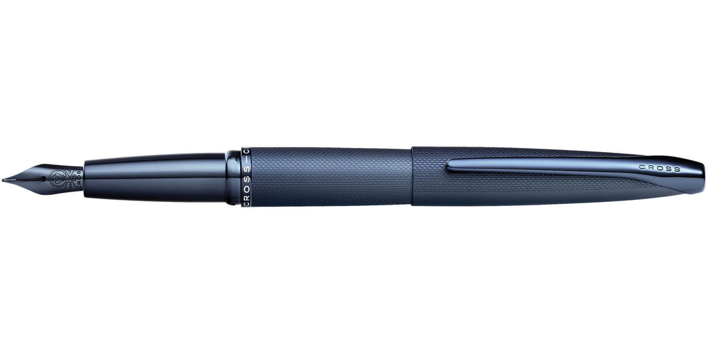 ATX® Sandblasted Dark Blue Stainless Steel Medium Nib Fountain Pen